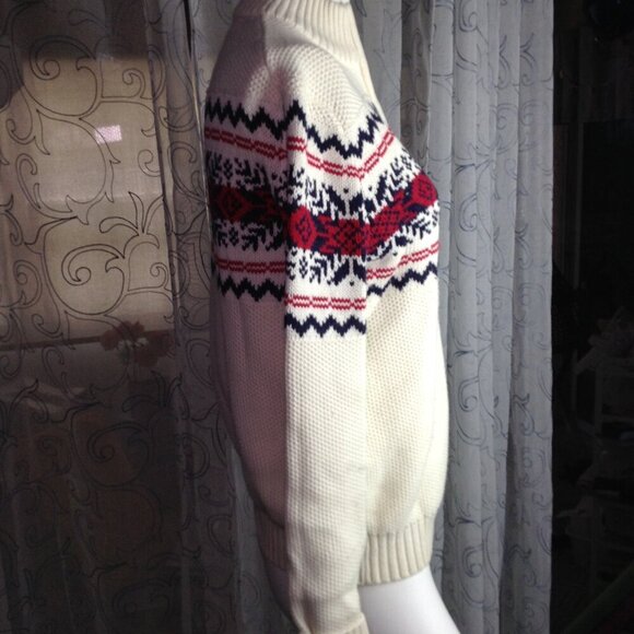 Izod Ski Sweater UNISEX S/P Chunky, Cable Knit, Preppy, Colligate, Ivy League - Picture 3 of 8